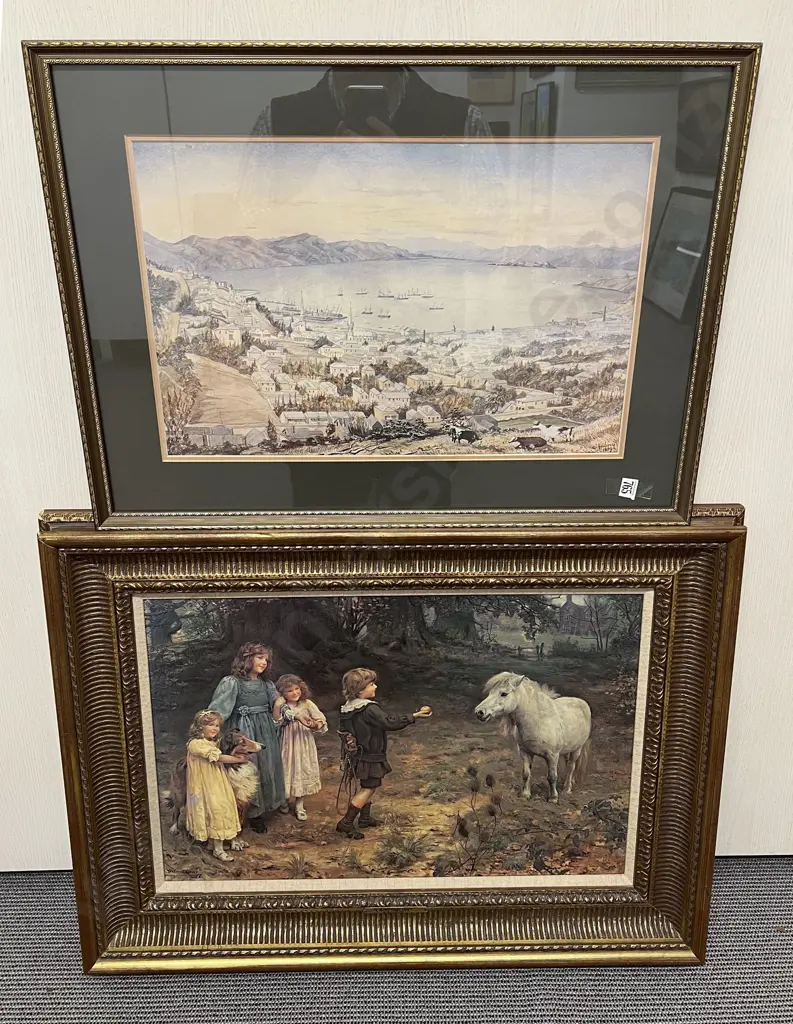 A.J. Elsley - "A Tempting Bait" - Gilt Framed Print on Canvas together with Other Print Image 1++