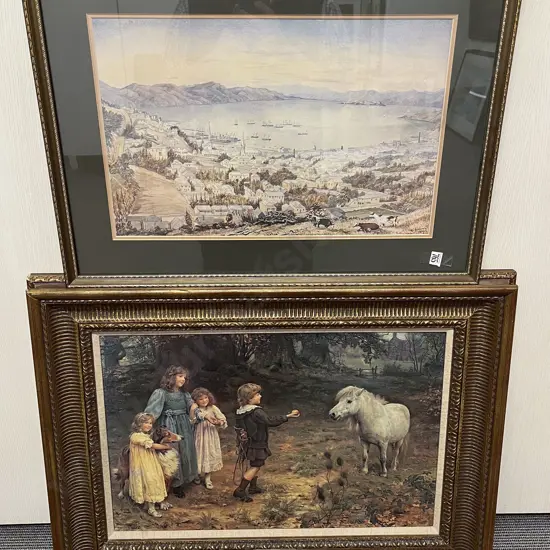 A.J. Elsley - "A Tempting Bait" - Gilt Framed Print on Canvas together with Other Print