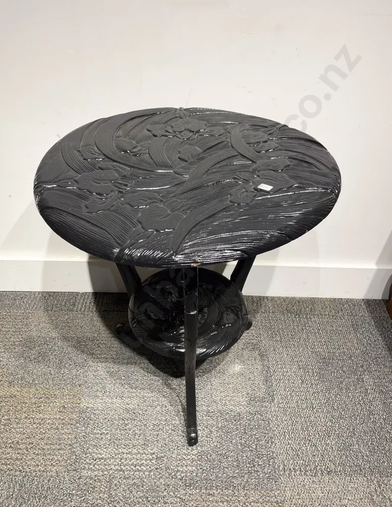 Japanese Ebonised Arts & Crafts Two-Tier Centre Table Image 1++