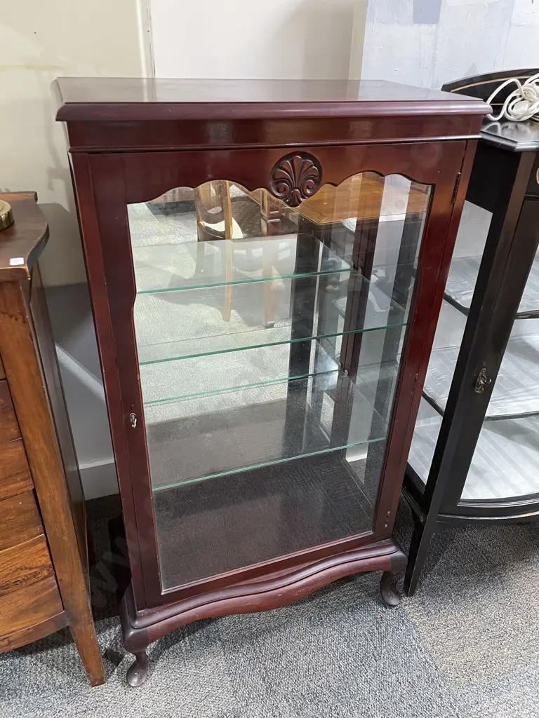 Glazed Mahogany China Cabinet Image 1++