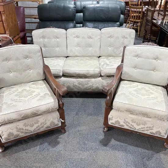 Three Piece Mahogany & Wickham Conservatory Suite