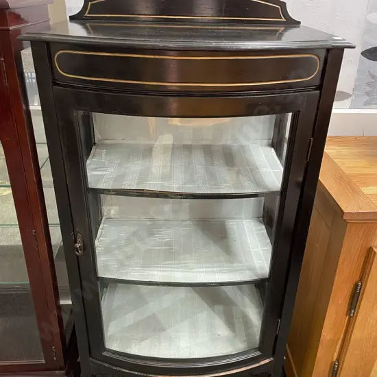 Ebonised Glazed Music Cabinet