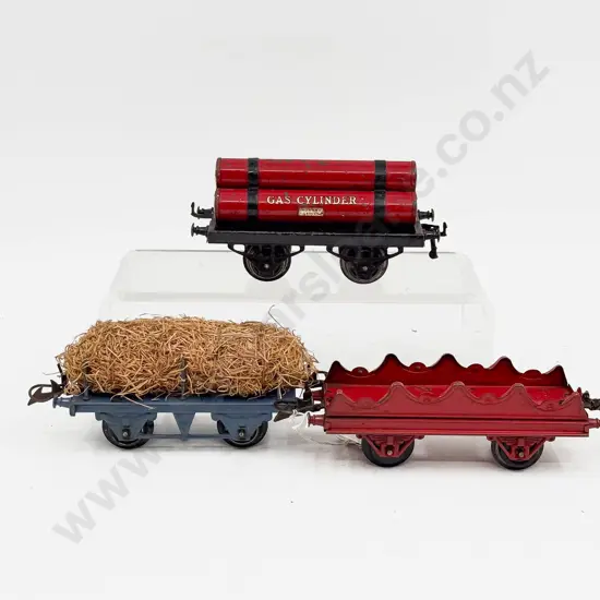 Hornby Series Barrel Wagon (no barrels) Fibre Wagon and LMS Cylinder Wagon