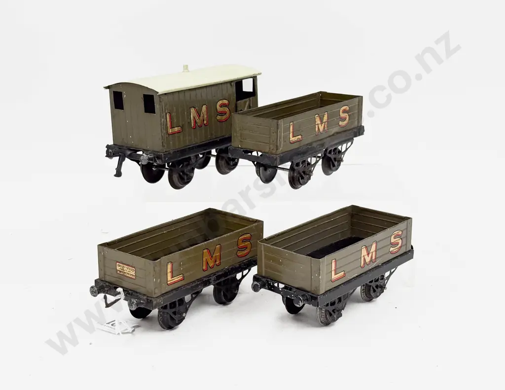 Hornby Series LMS Brake Van and Three No1 Open Wagons Image 1++