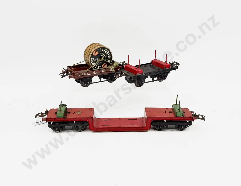 Hornby Series Trolley Wagon with Flat Truck & Cable and No1 Lumber Wagon Image 1++