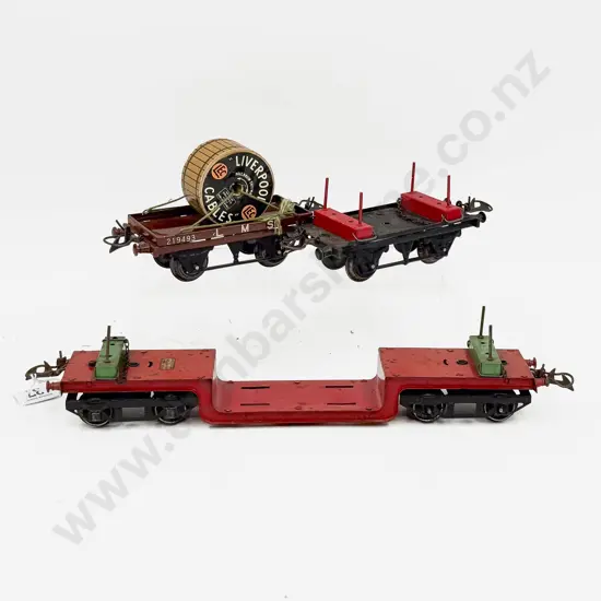 Hornby Series Trolley Wagon with Flat Truck & Cable and No1 Lumber Wagon
