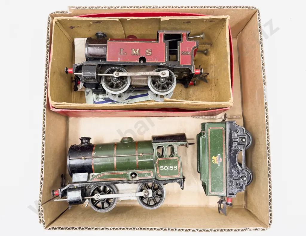 Hornby Boxed No101 Tank Locomotive LMS and Type 51 Locomotive & Tender 50153 BR green Image 1++
