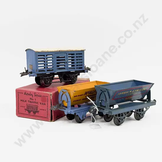 Hornby Series McAlpine Side Tipping Wagons (Two Examples) and Milk Traffic Van