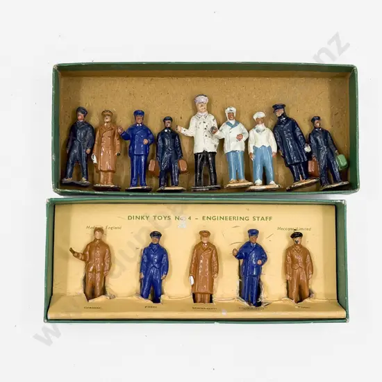Meccano Dinky Boxed Engineering Staff No4 with Unboxed Train & Hotel Staff No5 with Extras