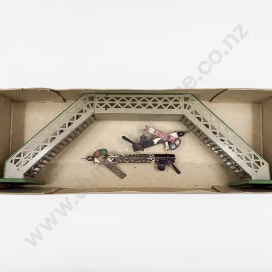 Hornby Boxed No1 Footbridge with detachable signals showing wear