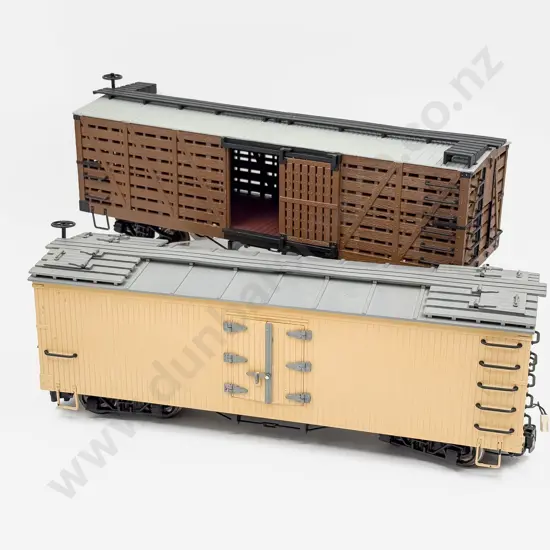 Bachmann Gauge 1/G Scale Four Box Cars (one with Battery Power) & Other Passenger/Brake