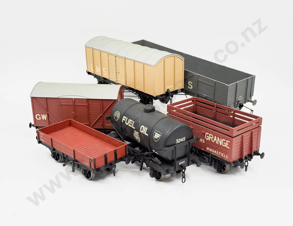 Kit Constructed Gauge 1/G Scale Five GW and LMS Rolling Stock Wagons Image 1++
