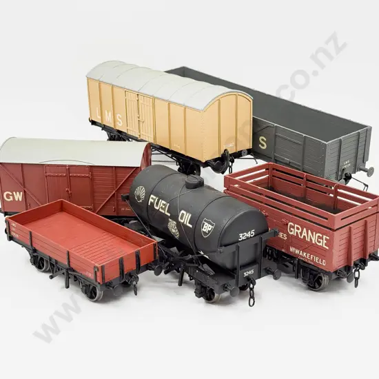 Kit Constructed Gauge 1/G Scale Five GW and LMS Rolling Stock Wagons