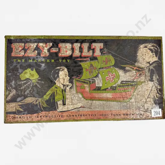 Post-War Ezy-Bilt Tin Box No7 with Contents