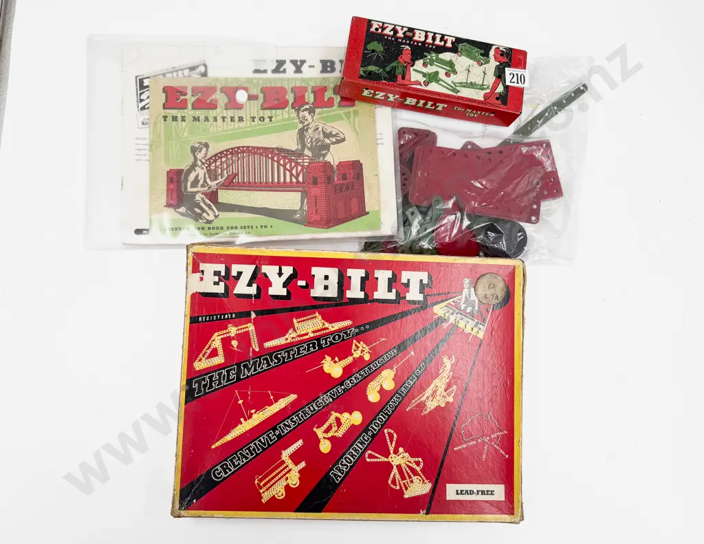 C1960 Ezy-Bilt Set No6A & 7A Fitted in Card Box with Booklets NoO Tin Box & Small Qty Meccano Image 1++