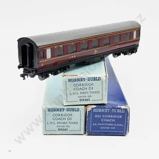 Hornby Dublo Boxed Corridor Coach LMS Brake/3rd and 1st/3rd x2
