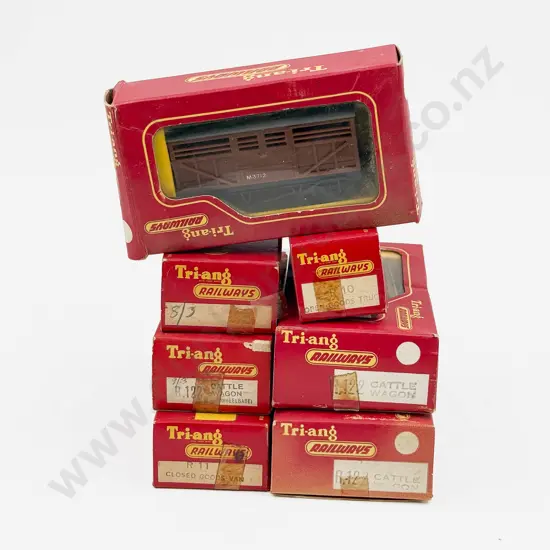 Triang Railways Boxed Seven Short Base Rolling Stock Wagons