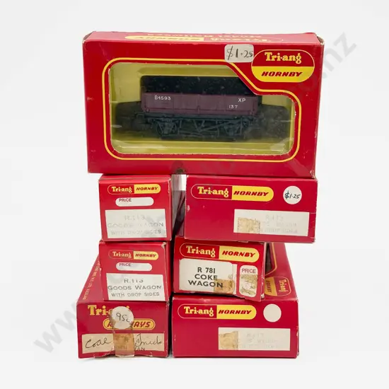 Triang Hornby Boxed Seven Short Base Rolling Stock Wagons