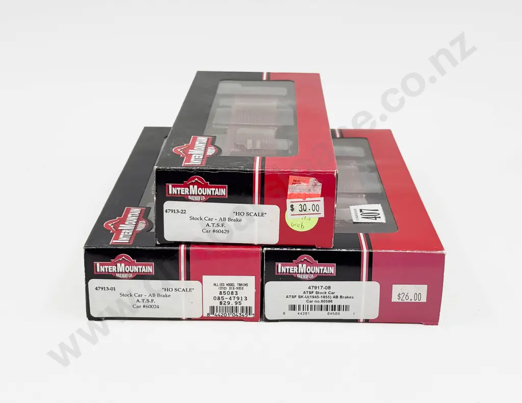 Intermountain Railway Co HO As New Three ATSF Stock Cars Image 1++
