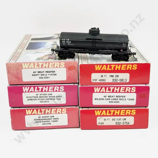 Walthers HO Six Completed Kit Set Rolling Stock Wagons