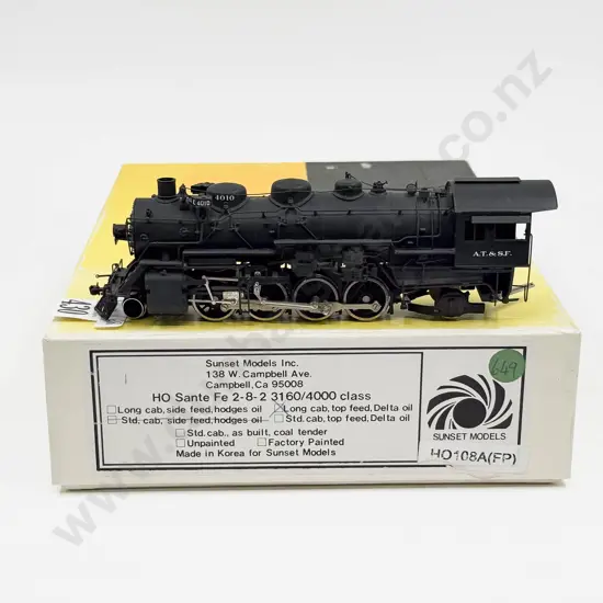 Sunset Models HO 108A(FP) 2-8-2 3160/4000 Class ATSF Locomotive and Tender