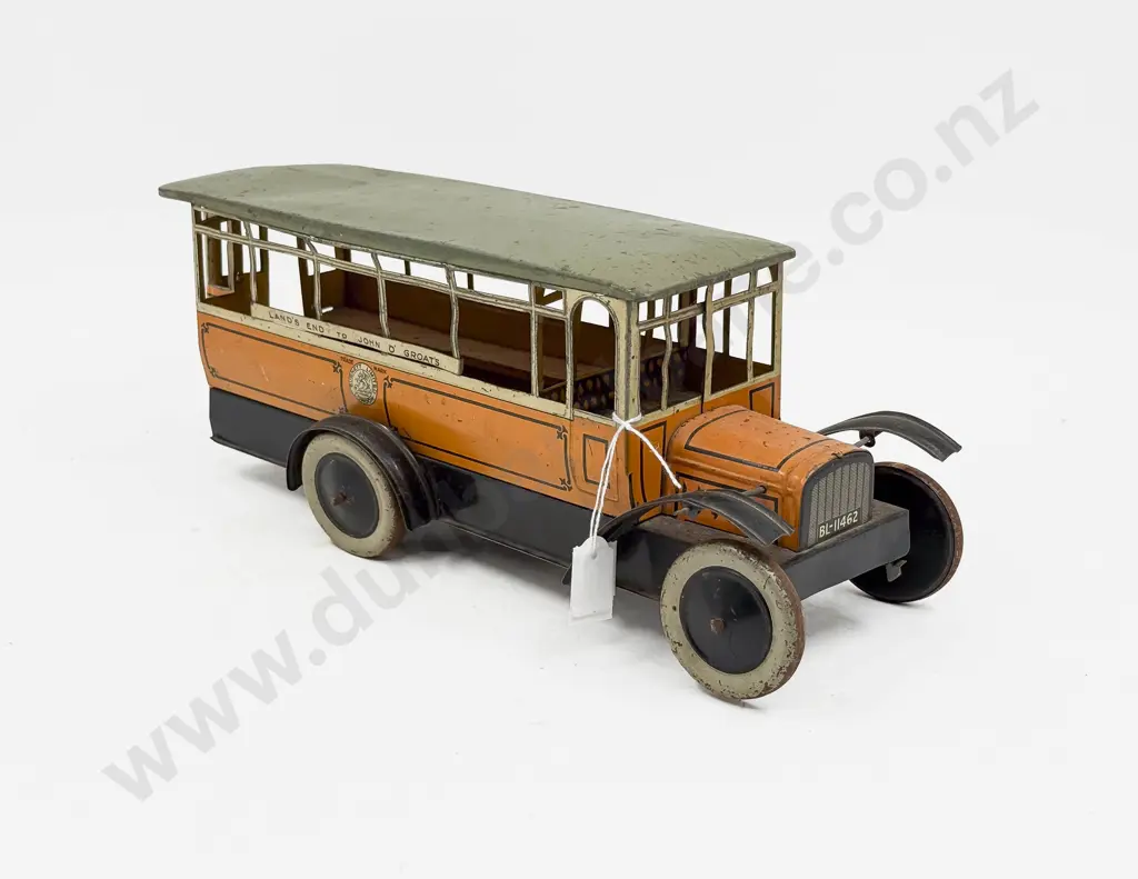 Burnett Ltd London Printed Tinplate Clockwork Bus Image 1++