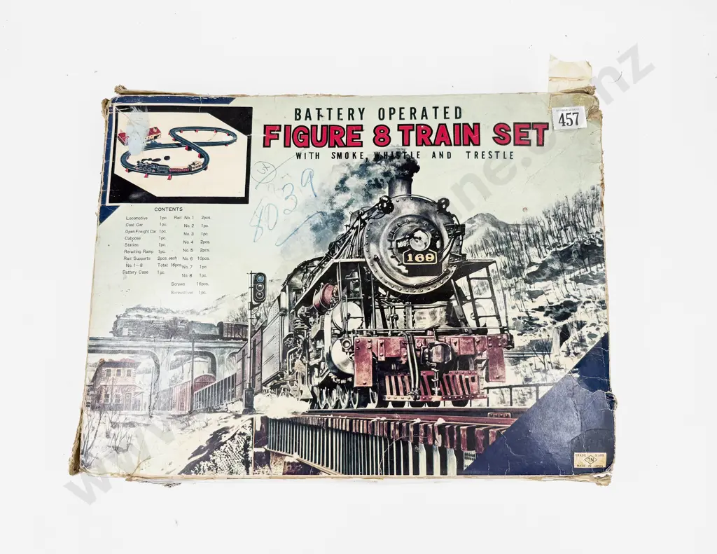 TH Mark Japan Part Boxed Figure 8 Train Set Plastic/Battery Operated Image 1++