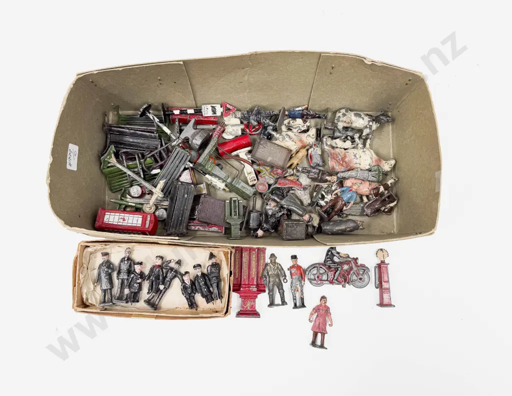 Collection Early Diecast Mixed Manufacture Railway Station Accessories & People including Britians Image 1++