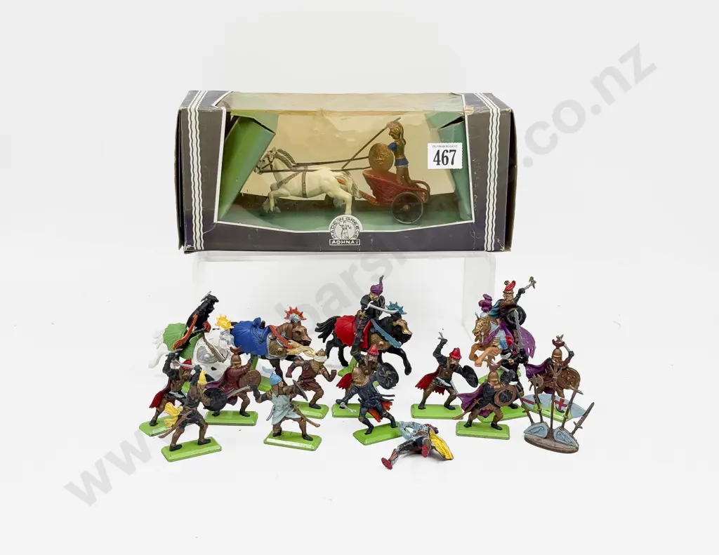 C1971 Britains Deetail Vikings (15) plastic on metal bases with Boxed Grecian Chariot Image 1++
