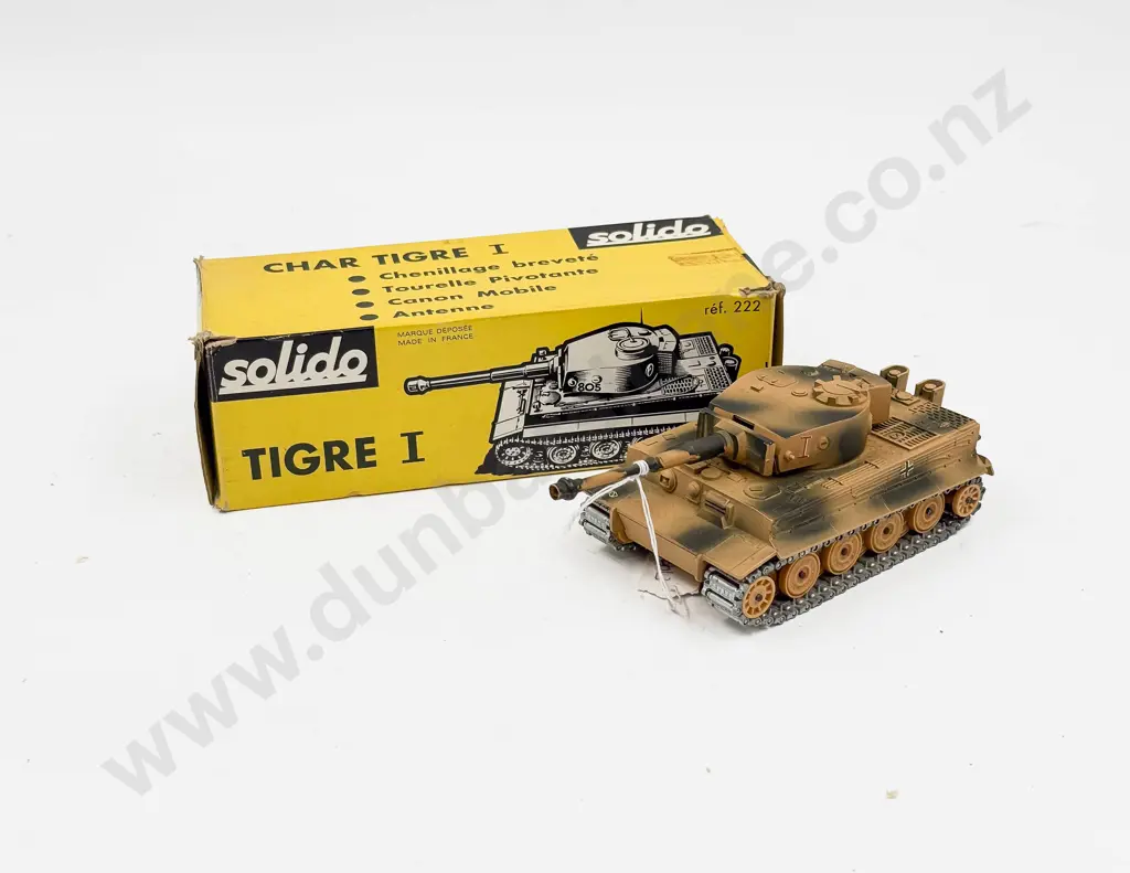 C1969 Boxed Solido Made in France Ref 222B Char Tigre I Canon Mobile Image 1++