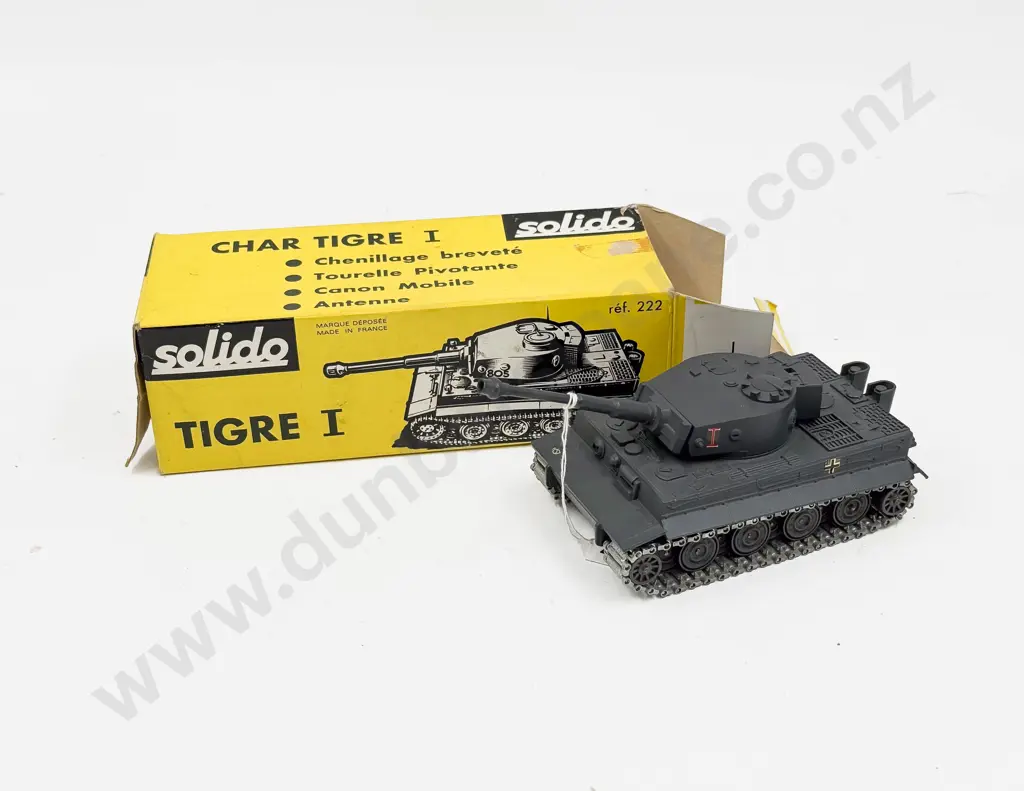 C1969 Boxed Solido Made in France Ref 222 Char Tigre I Canon Mobile Image 1++