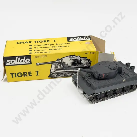 C1969 Boxed Solido Made in France Ref 222 Char Tigre I Canon Mobile