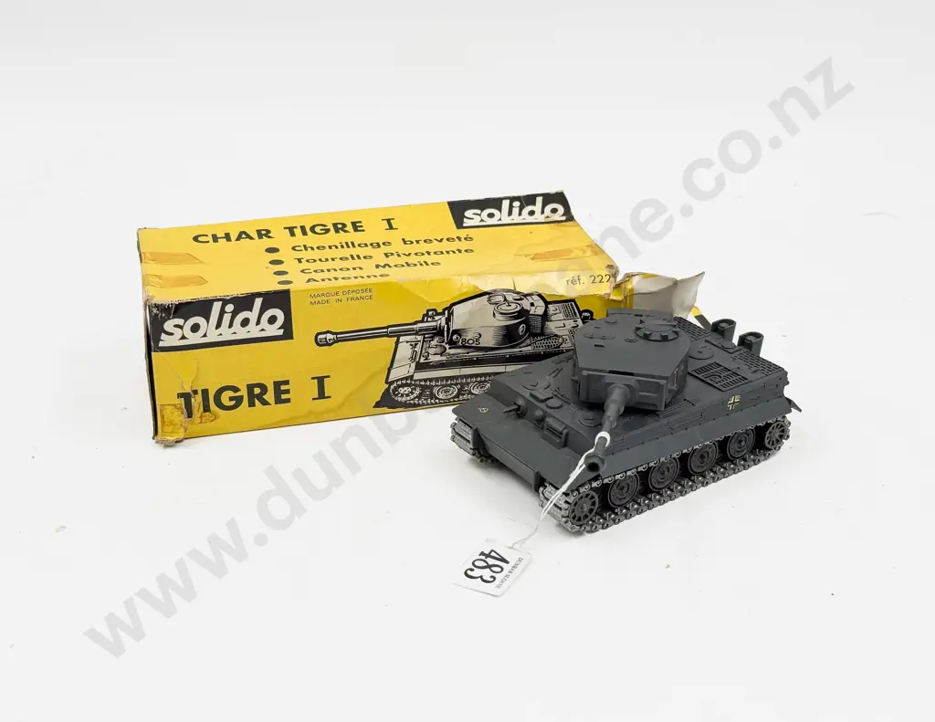 C1969 Boxed Solido Made in France Ref 222 Char Tigre I Canon Mobile Image 1++