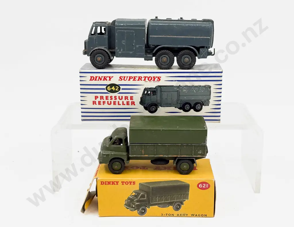 Dinky 642 Pressure Refueller and 621 3-Ton Army Wagon some condition faults Image 1++