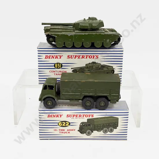 Dinky 622 10-Ton Army Truck and 651 Centurion Tank some condition faults