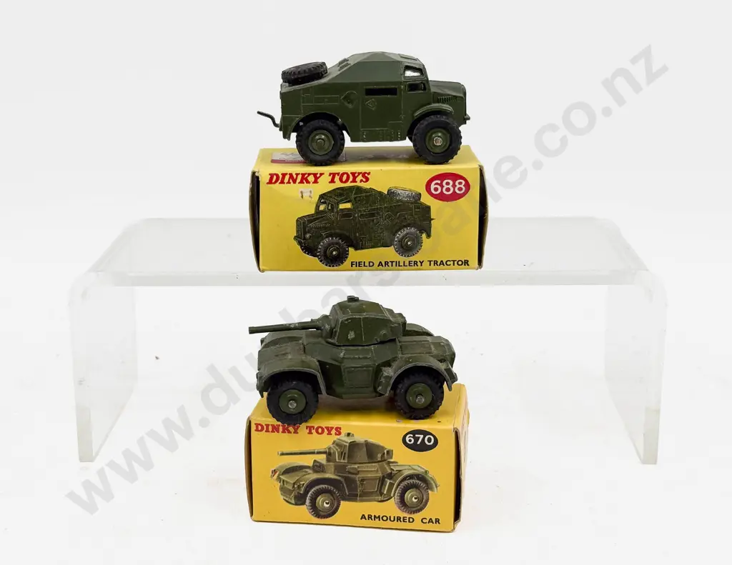 Dinky 688 Field Artillery Tractor and 670 Armoured Car some condition faults Image 1++