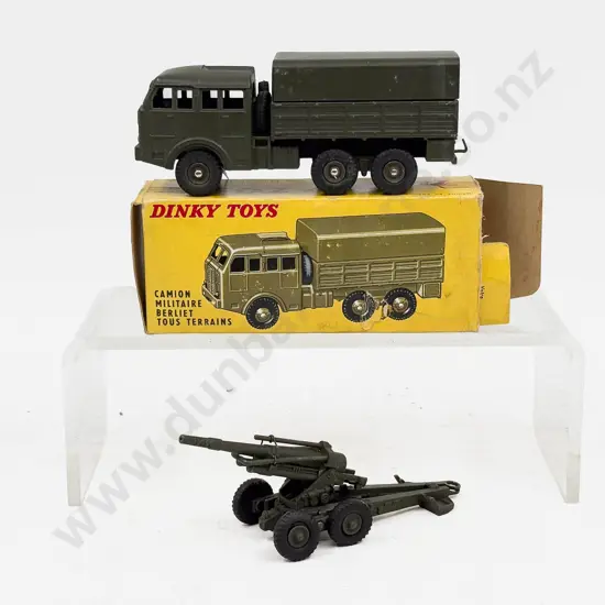 Boxed Dinky Made in France 818 Camion Militaire Berliet Tous Terrains and Unboxed 80E Gun