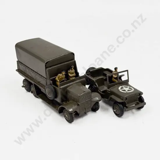 Dinky (151b) Military Covered Wagon with figures and Jeep