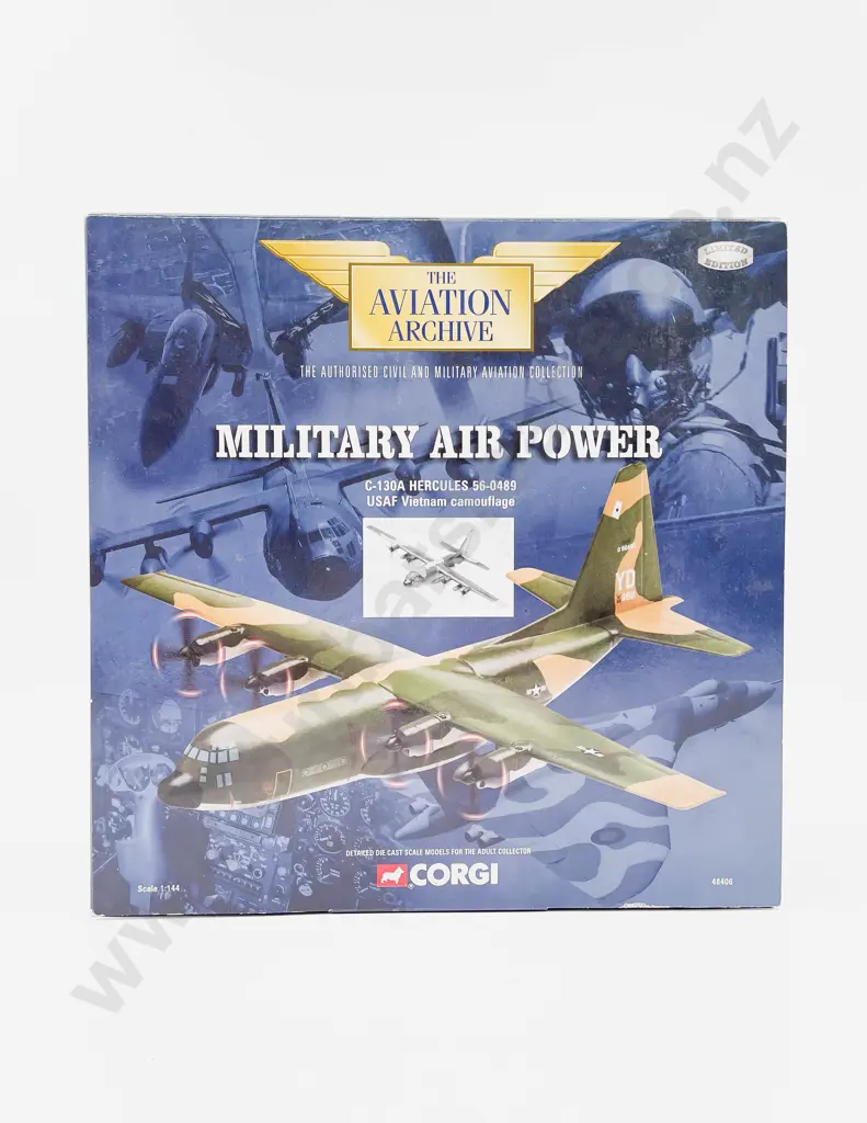 Boxed Corgi Aviation Archive 48406 C-130A Hercules 56-0489 USAF Vietnam Camouflage Image 1++