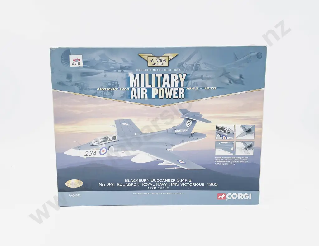 Boxed Corgi Aviation Archive AA34103 Blackburn Buccaneer S.Mk.2 No.801 Squadron Image 1++