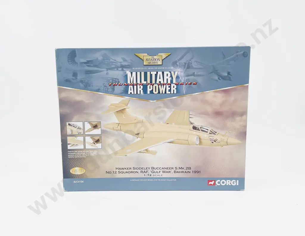 Boxed Corgi Aviation Archive AA34104 Hawker Siddeley Buccaneer S.Mk.2B Royal Air Force No12 Squadron Image 1++