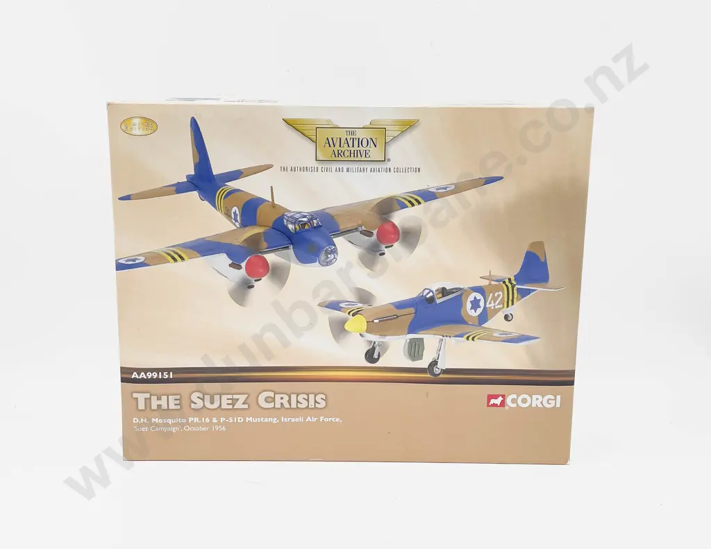 Boxed Corgi Aviation Archive AA99151 The Suez Crisis DH Mosquito PR16 & P-51D Mustang Israeli Air Force Image 1++