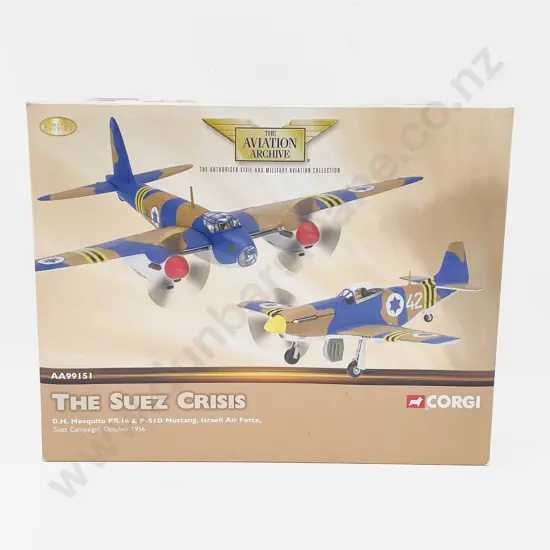 Boxed Corgi Aviation Archive AA99151 The Suez Crisis DH Mosquito PR16 & P-51D Mustang Israeli Air Force