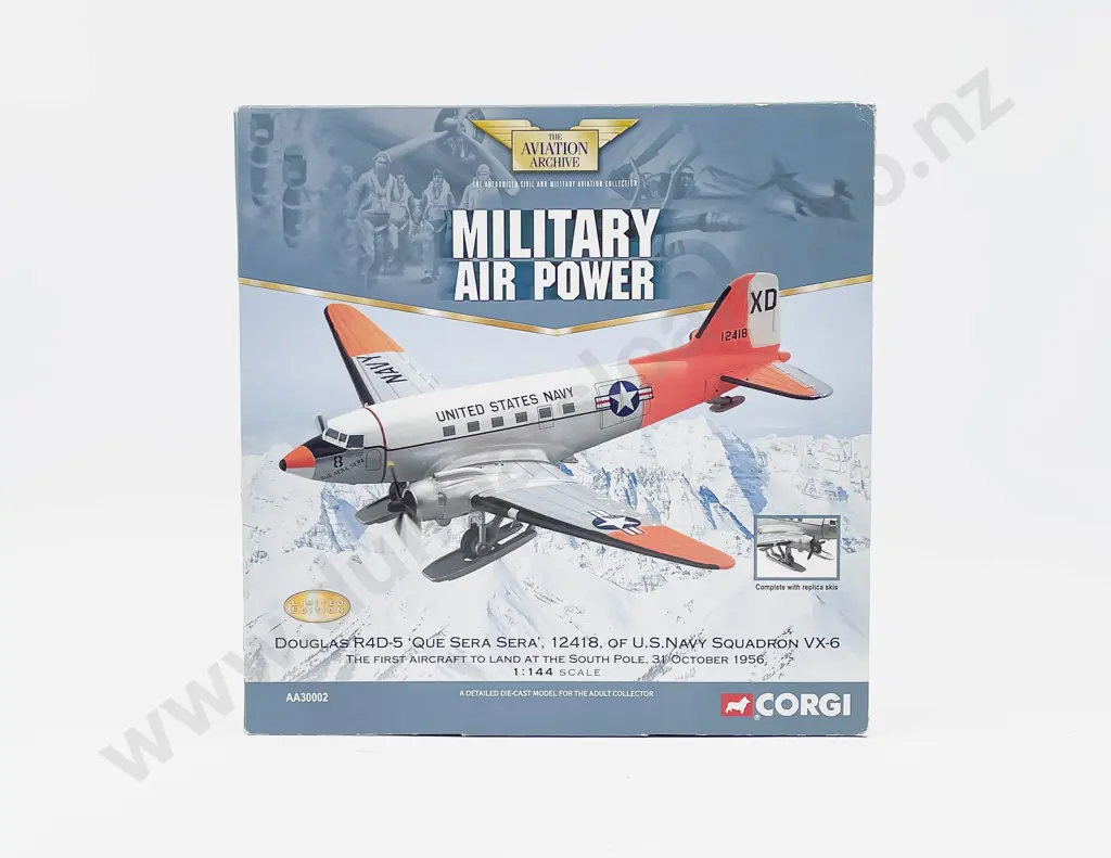 Boxed Corgi Aviation Archive AA30002 Military Air Power Douglas R4D-5 'Que Sera Sera' 12418 Image 1++