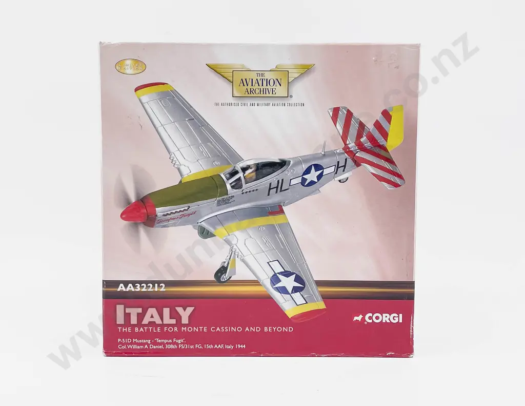 Boxed Corgi Aviation Archive AA32212 Italy The Battle for Monte Cassino P-51D Mustang Tempus Fugit Image 1++