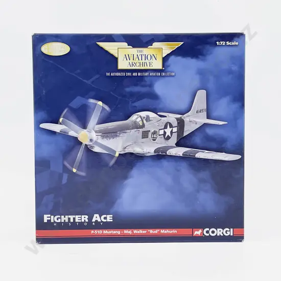 Boxed Corgi Aviation Archive US32221 Fighter Ace P-51D Mustang Maj. Walker 'Bud' Mahurin