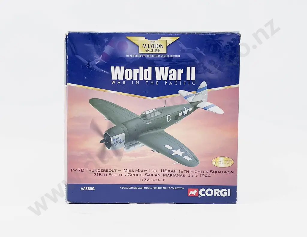 Boxed Corgi Aviation Archive AA33803 WWII War in Pacific P-47D Thunderbolt Fighter Image 1++