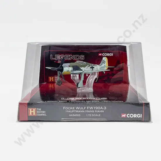 Boxed Corgi AA34303 Legends Focke Wulf FW 190A-3 Hauptmann Hans Hahn