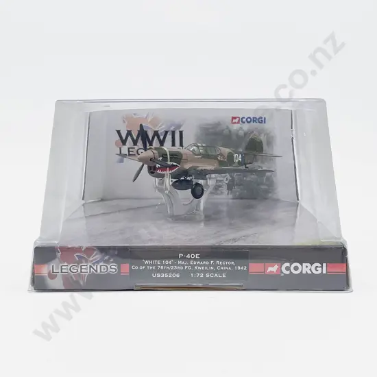 Boxed Corgi US35206 WWII Legends P-40E 'White 104' Major Edward Rector