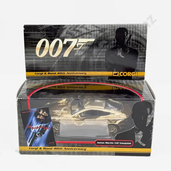 Corgi Boxed Bond Die Another Day Aston Martin V12 Vanquish 40th Anniversary Gold Model
